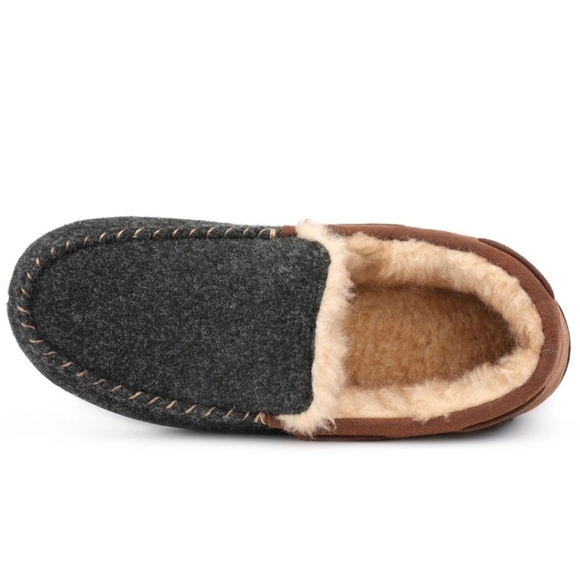 NEW! Slippers house shoes size 9!Dark grey machine washable warm winter casual - Picture 4 of 5